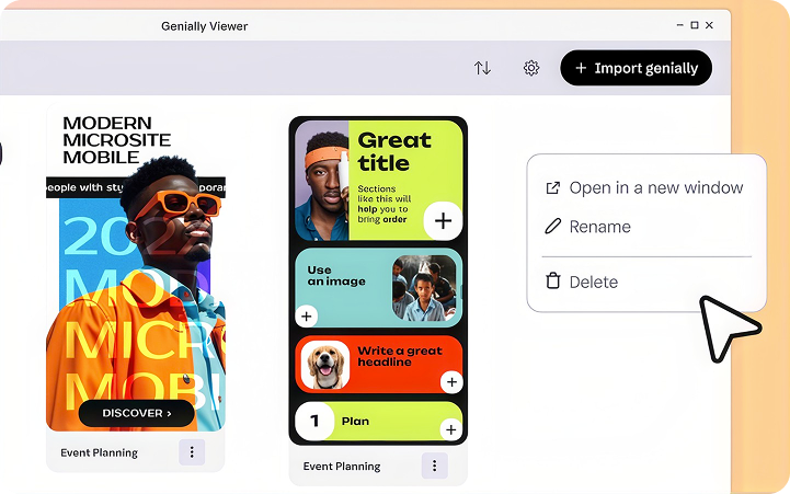 Every genially you open in the app is automatically saved to your library
